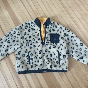 Obey leopard print pullover, Large, NWOT